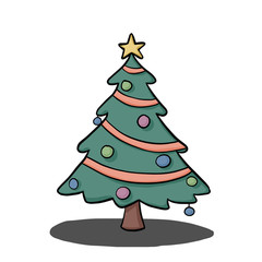 Christmas tree hand drawn cartoon vector for Christmas