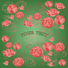 Pattern with flowers and leafs