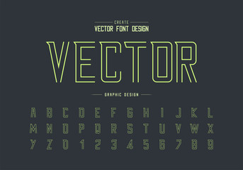 Line font and alphabet vector, Modern Typeface and letter number design