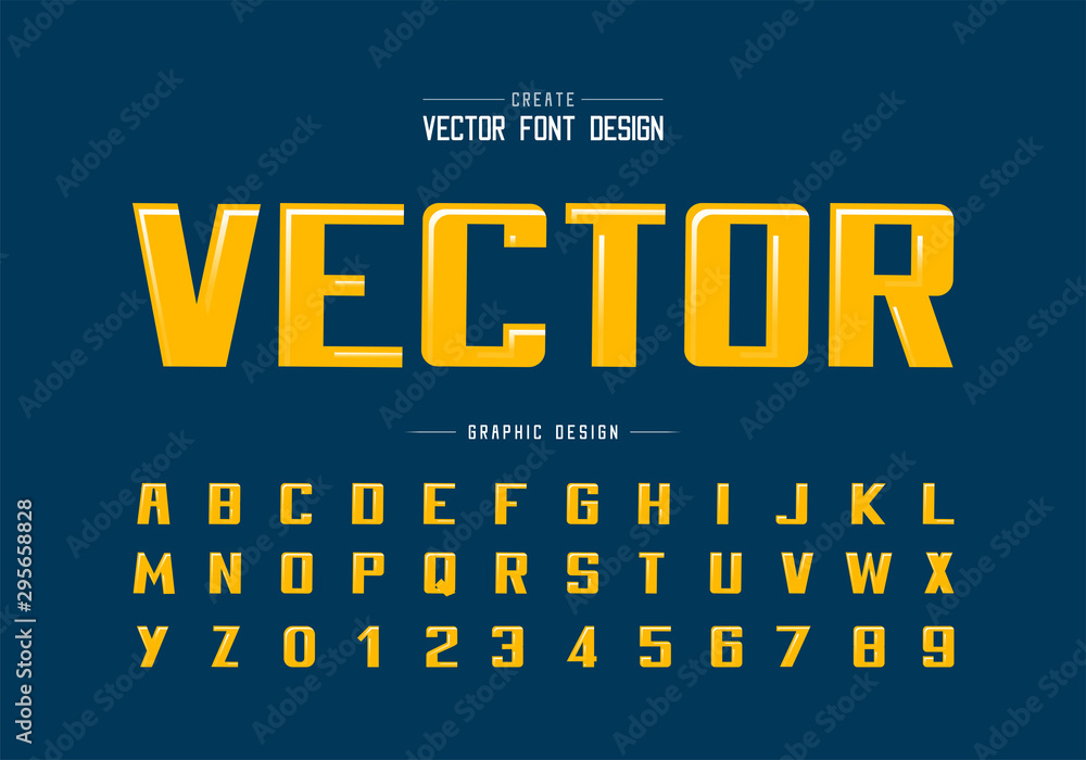 Aufkleber bold font and alphabet vector, writing typeface and number design, graphic text on background