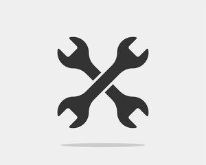 Tools vector wrench icon. Spanner logo design element. Key tool isolated on white background.