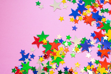 Glitter Tinsel Stars Close Up For Background
