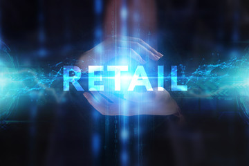 The concept of business, technology, the Internet and the network. A young entrepreneur working on a virtual screen of the future and sees the inscription: