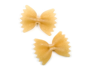 Farfalle italian bow tie shape pasta macro view