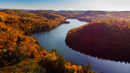 Fototapeta premium Laurentian Forest landscape in autumn, Quebec, Canda