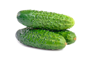 pile of cucumbers isolated