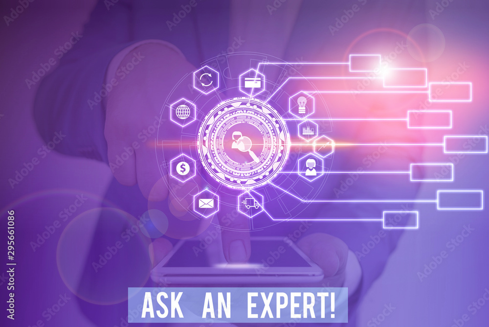 Poster word writing text ask an expert. business photo showcasing confirmation that have read understand an