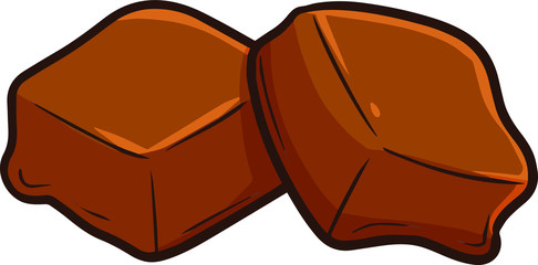 Funny and yummy two chocolate block from diagonal view