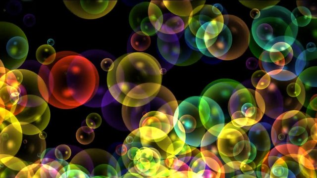 Multi Colored Air Bubbles Moving on the Black Background. Can use this clip for background or overlays on your image, video project.