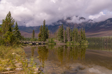 Pyramid Island on Pyramid Lake, Jasper, Canada