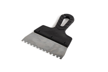 Construction spatula with teeth.