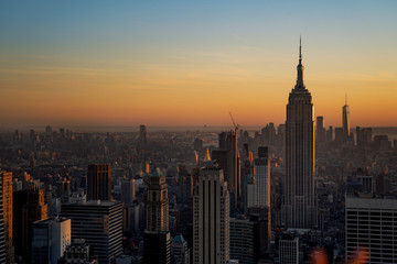New York Manhattan Skyline Sunset