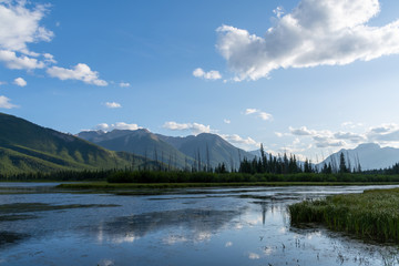 Fototapeta na wymiar The Vermillion Lakes in Banff, Canada