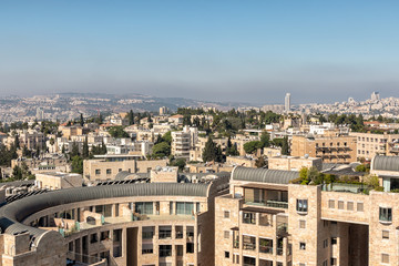 Fototapeta na wymiar Modern Jerusalem Summer Skyline