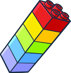 Funny and cute colorful block toys piled up 