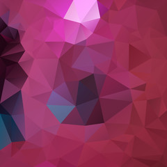 vector abstract irregular polygon square background - triangle low poly pattern - hot pink, magenta, fuscia, punch, blush, wine, burgundy red and blue color