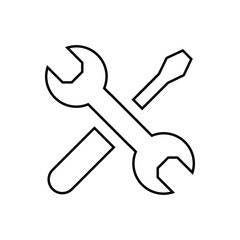 Tools icon. Settings sign. Preferences symbol. Thin line icon on white background. Vector illustration.