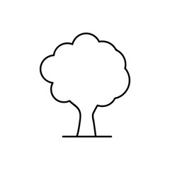 Tree line icon. Flat vector illustration in black on white background.