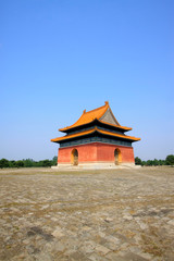 Chinese ancient architectural landscape in Eastern Royal Tombs of the Qing Dynasty，China