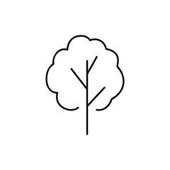 Tree line icon. Flat vector illustration in black on white background.