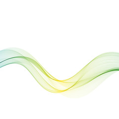 Obraz na płótnie Canvas Abstract background with horizontal wavy blue-green wave. Design element