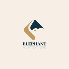 Elephant design logo, simple vector illustration of the elephant.
