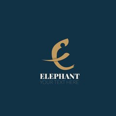 Elephant design logo, simple vector illustration of the elephant.