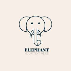 Elephant design logo, simple vector illustration of the elephant.