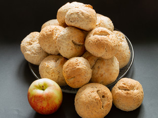 rolls on a plate