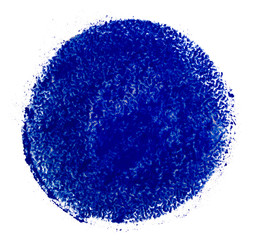 Fototapeta premium blue circle drawing with colored chalk. with texture. crayons texture pencils on a white background