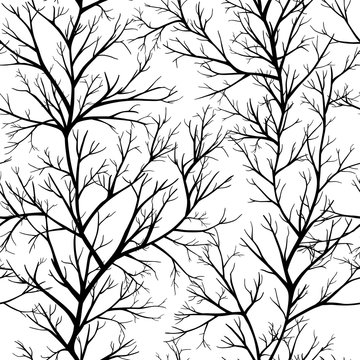 Seamless pattern with tree branches