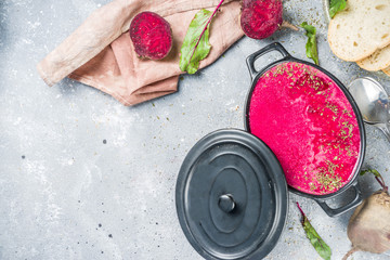 Beet root cream soup