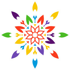 Abstract colored decorative flower. Ornamental decoration.
