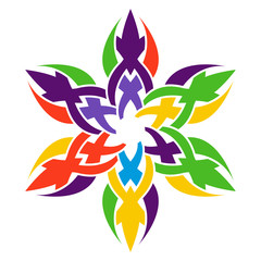 Abstract colored decorative flower. Ornamental decoration.