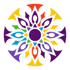 Abstract colored decorative flower. Ornamental decoration.