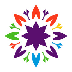 Abstract colored decorative flower. Ornamental decoration.