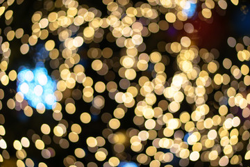 Beautiful Christmas background with garlands and bokeh. New year  multi-colored picture. Abstract photo image for design