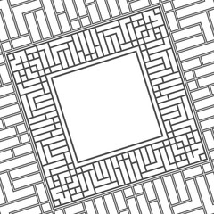 Obraz premium Abstract black maze frame. Greek style.