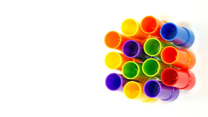 close up colorfull plastic tube