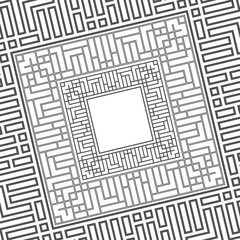 Abstract black maze frame. Greek style.