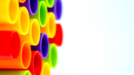 close up colorfull plastic tube