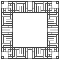 Abstract black maze frame. Greek style.