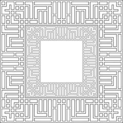 Abstract black maze frame. Greek style.