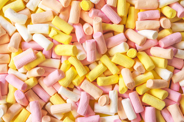 Background of colorful mini marshmallows