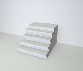 The steps of the pedestal in the gray room