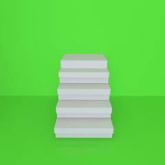 The steps of the pedestal in the green room