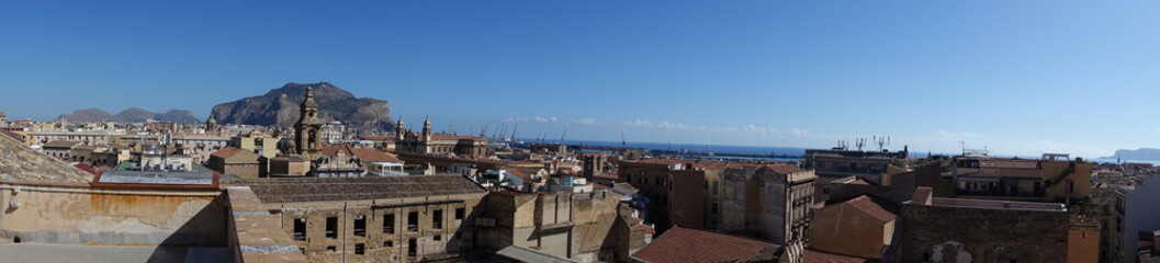 Fototapeta na wymiar Palermo, Panorama da Santa Caterina