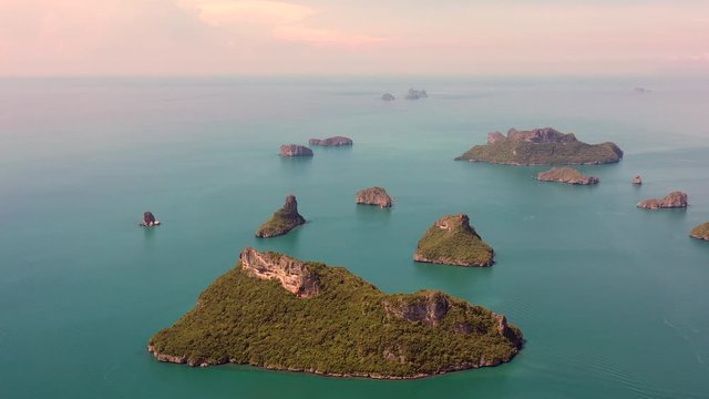 Aerial view Ang Thong National Marine Park at Ko Samui, Smui, Suratthani, Thailand.