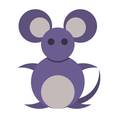 Flat mouse cartoon vector icon.
