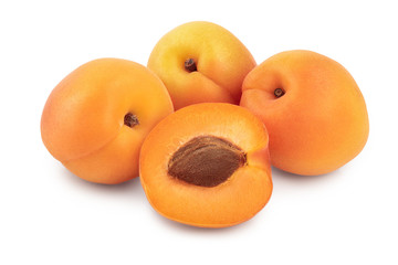 Apricot fruit isolated on white background macro